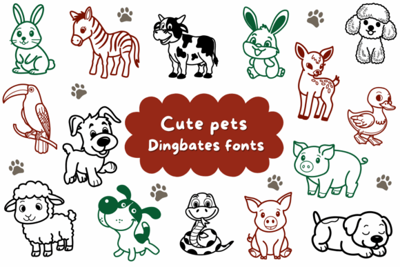 Unleash Creative Charm with Cute Pets Dingbats