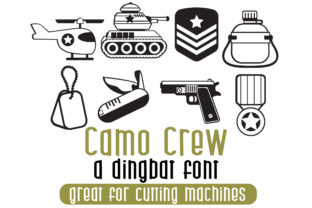 Unleash Tactical Creativity with the Camo Crew Dingbat Font